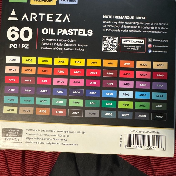 Arteza Premium Oil Pastels 60pc - Picture 2 of 3